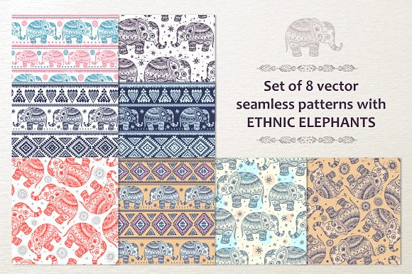 8 Ethnic seamless patterns preview 6