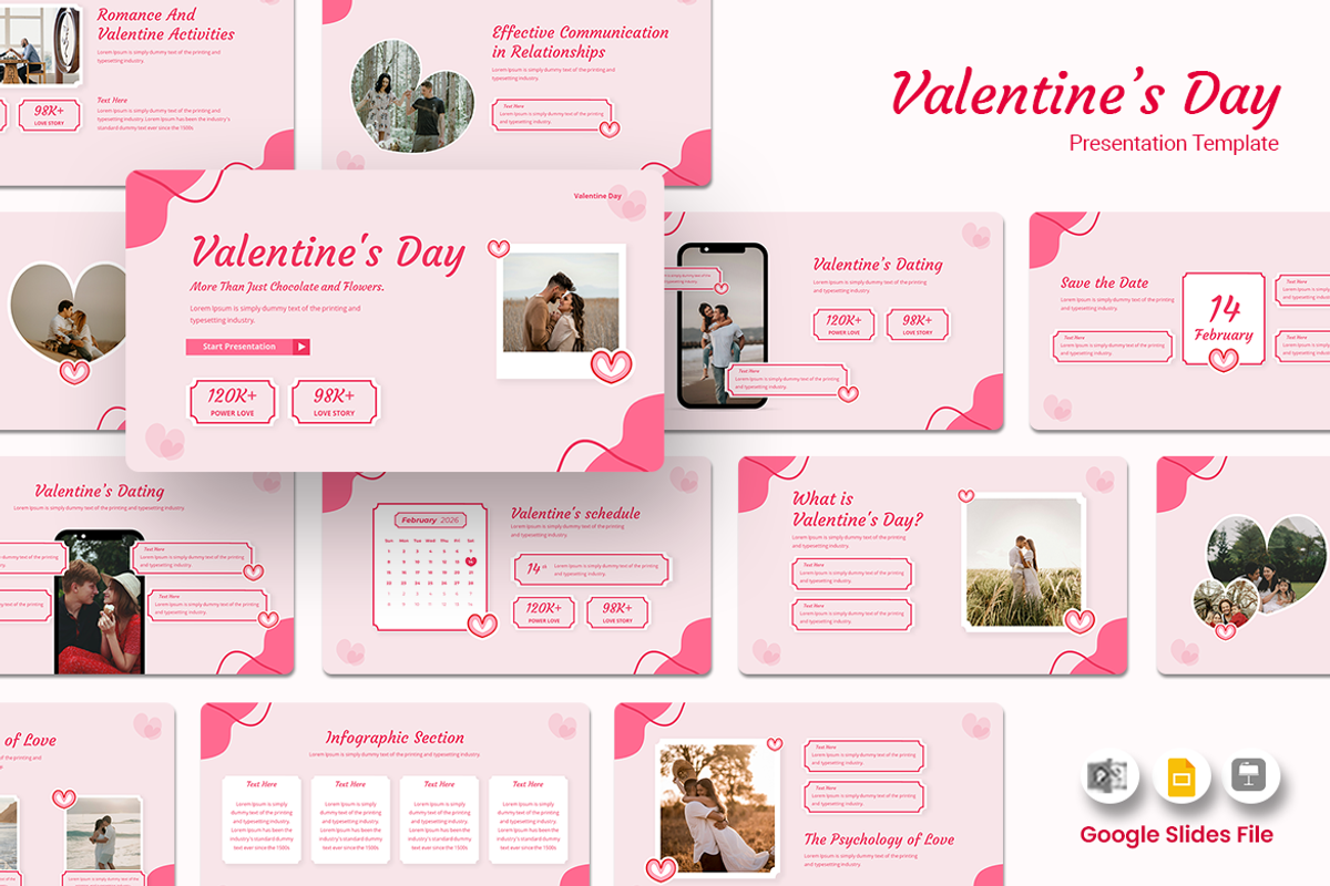 Valentine's Day - Google Slides, a Presentation Template by Iqsiart Studio (Photo 1 of 3)