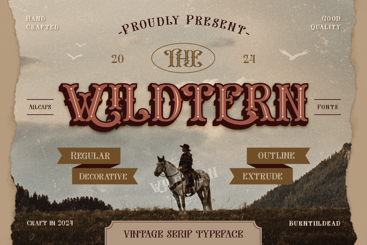 The Wildtern Typeface, a Serif Font by Burntilldead (Photo 1 of 13)