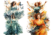 Watercolor Curvy Beauty Clipart, a Person Illustration by Mash Mash Stickers (Thumbnail 4 of 9)