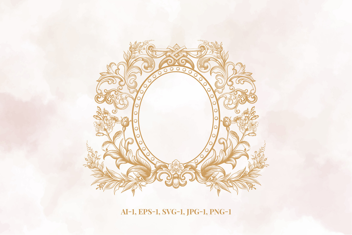 Elegant Floral Oval Wedding Crest, a Branding & Logo Template by GraphicsByNaeem