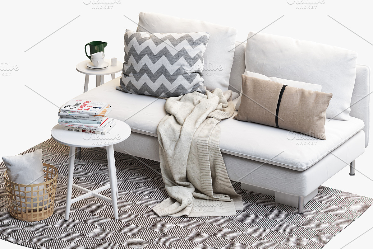 Two-seat sofa 3d model, a Furniture 3D Model by 3dmitruk (Photo 10 of 11)