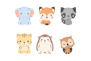 Cute Animals Illustration Set, an Animal Illustration by studiogstock (Thumbnail 2 of 3)
