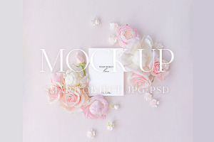 Greeting Card Mockup Flatlay - Posy3