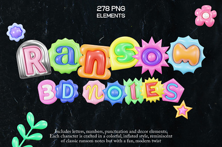 3D Ransom Notes Inflated Graphics, a Graphic by LarysaZabrotskaya
