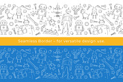 STEM Robotics Clipart & Pattern, a Technology Illustration by VasilkovS (Thumbnail 5 of 5)
