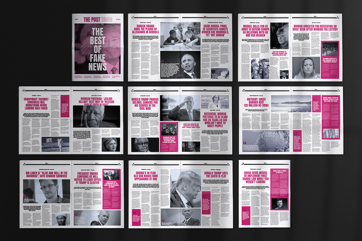 20 Page Tabloid Newspaper Template, a Magazine Template by Dead Pixel Mockups (Photo 2 of 11)