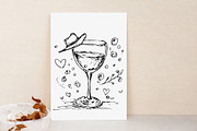 Cocktail and Drink Wine Glass PNG, an Illustration by Libby Wishes (Thumbnail 4 of 7)