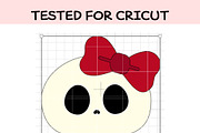 Cute Kawaii Skull with Bow SVG, an Illustration by TheHitShop (Thumbnail 5 of 10)