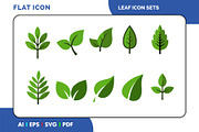 Flat Leaf Icon Set, a Duotone Icon by Fontmine Studio (Thumbnail 1 of 3)