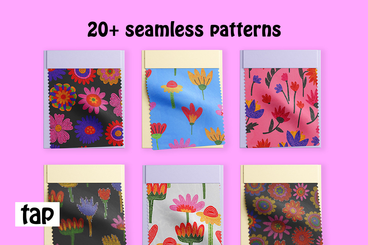70s craft flower-embroidery&patterns, an Illustration by okchizh (Photo 6 of 10)