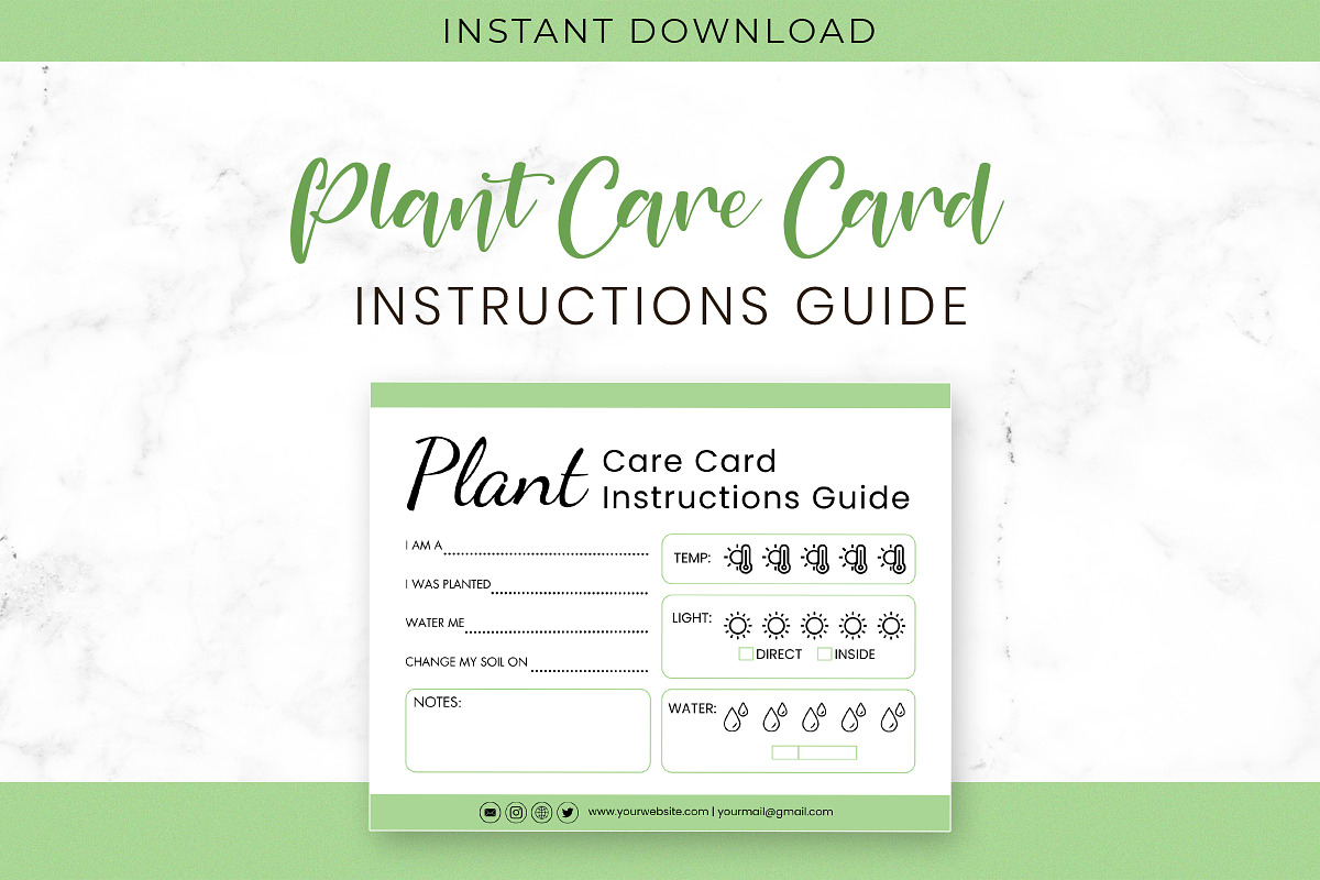 Plant Care Card Canva Template, a Design Template by Snapybiz (Photo 8 of 8)