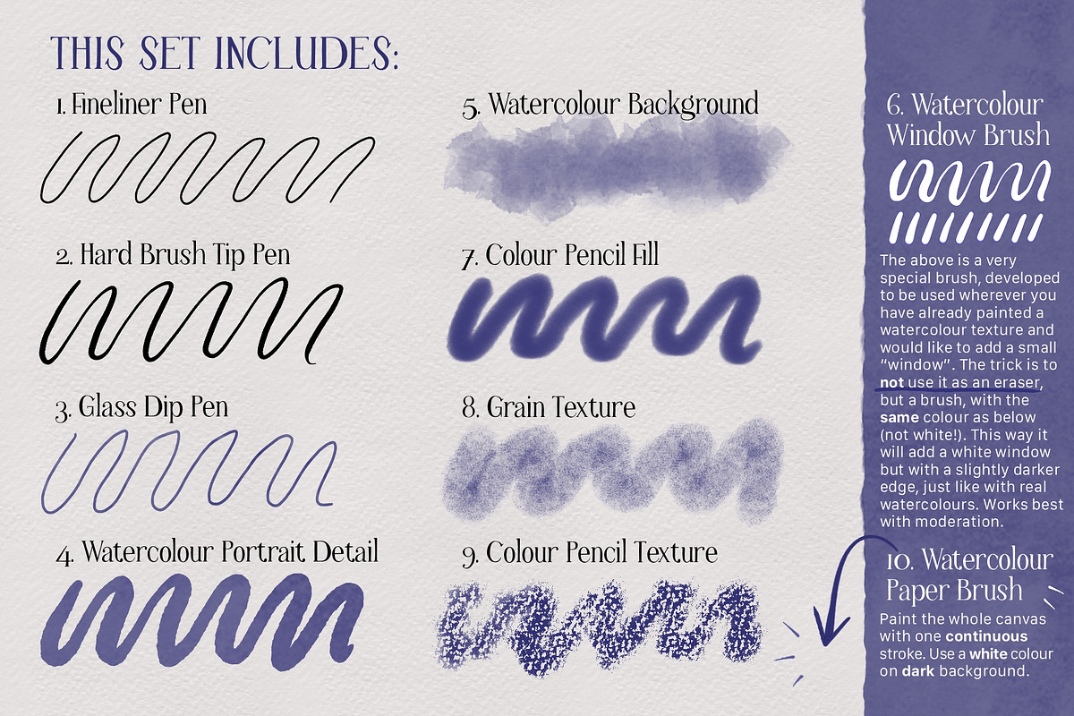 Watercolour Portrait Brush Set, a Brush Add-On by idahayart (Photo 2 of 7)