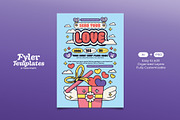 Retro Valentine's Day Flyer Template, a Flyer Template by Tiptop Graphic (Thumbnail 1 of 5)