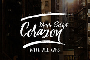 Corazon Brush Script, a Script Font by Bokuto Studio (Thumbnail 1 of 8)