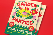 Cream Garden Parties Flyer Set, a Flyer Template by graphicook (Thumbnail 2 of 3)