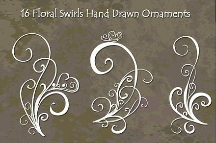 Floral Swirls Hand Drawn Vector