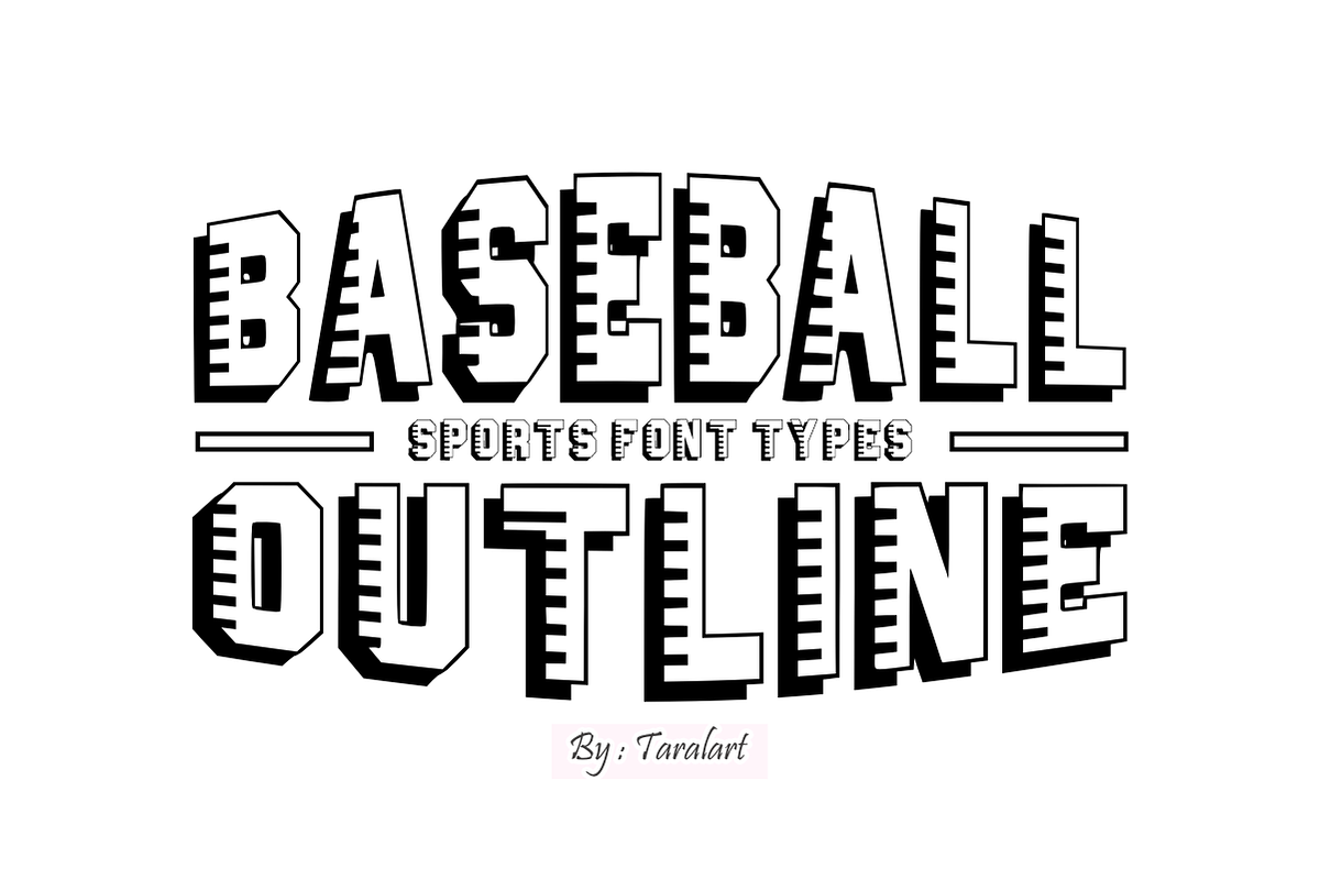 Baseball Outline - Sports Font, a Sans Serif Font by KiddoGlyphs Studio (Photo 1 of 5)
