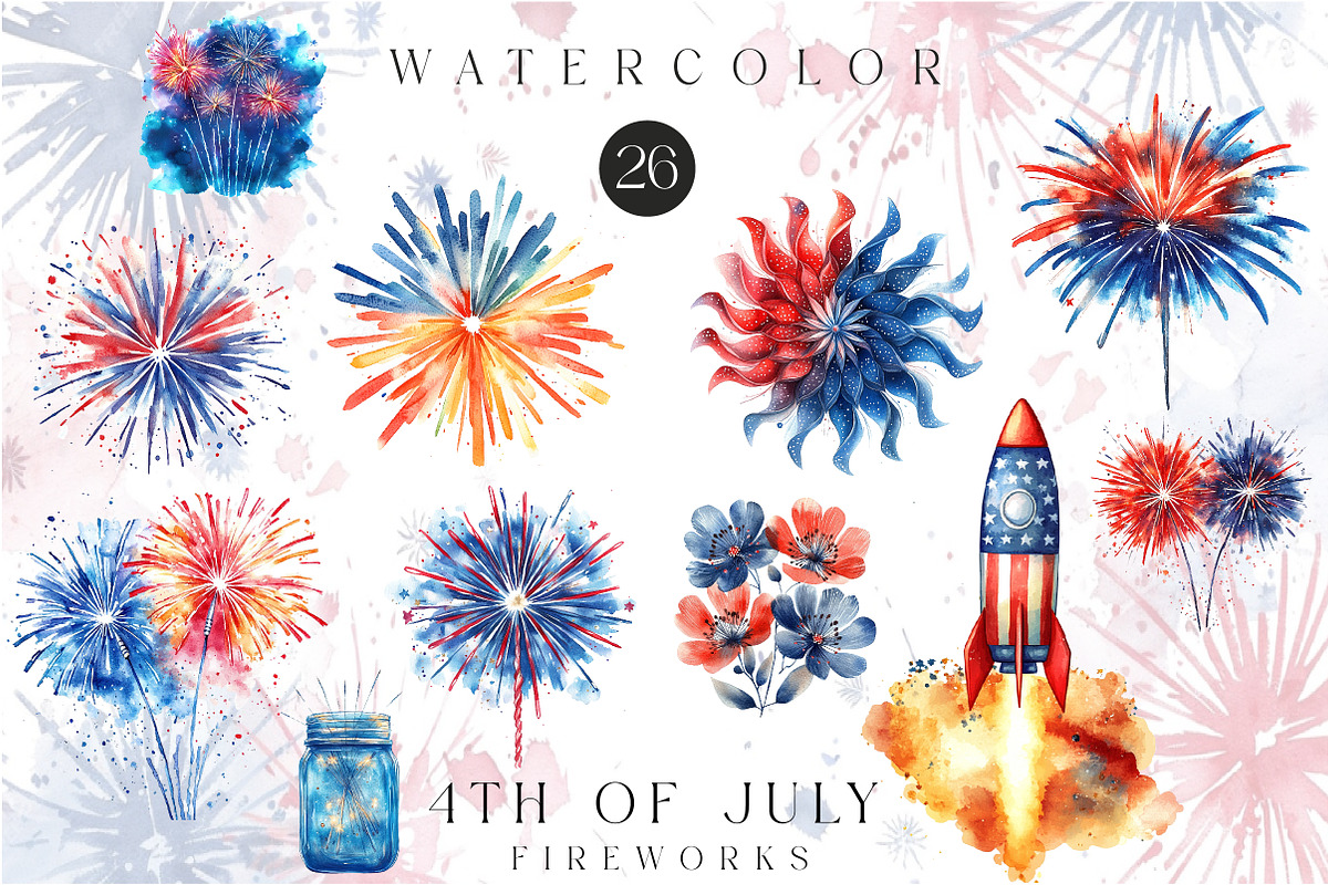 4th of July Fireworks Sublimation, an Illustration by CreationArt (Photo 1 of 9)