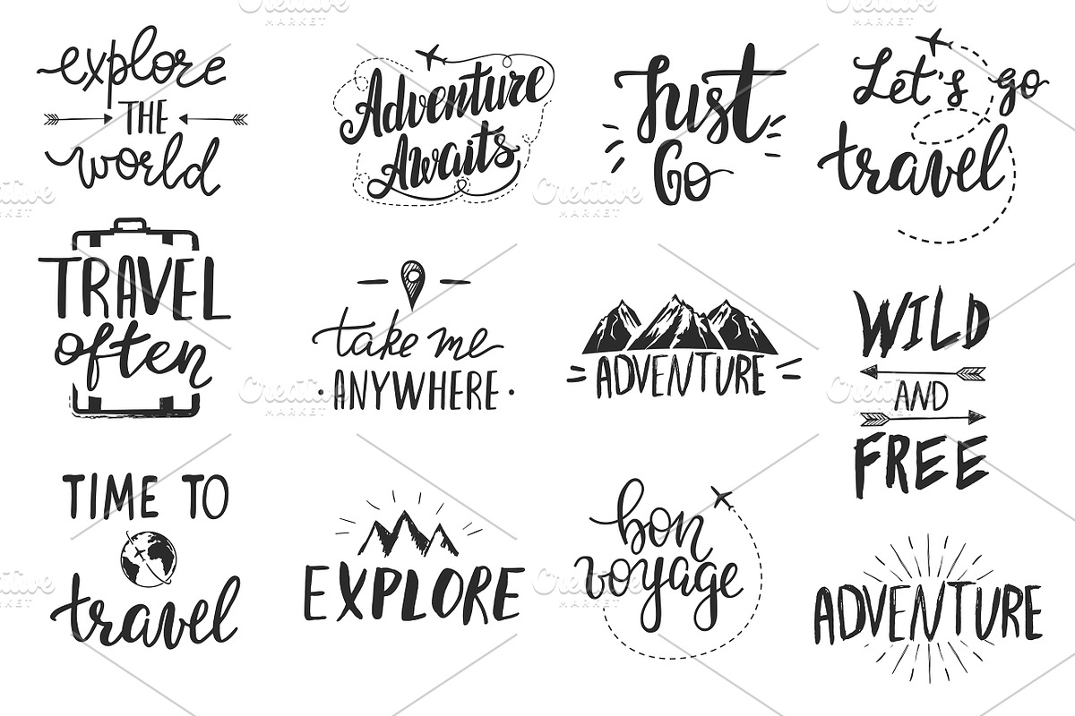 Hand drawn travel quotes, a Graphic by Imageblend (Photo 2 of 5)