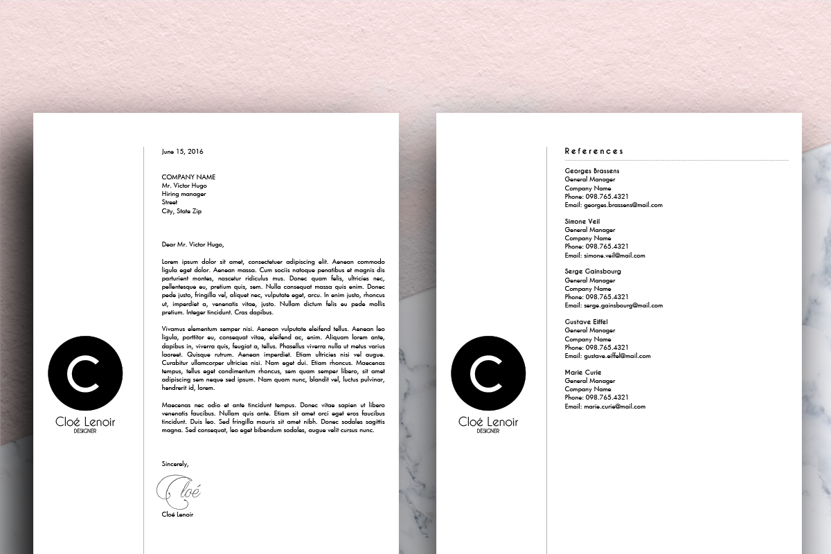 Minimalist CV (MS Word) | Cloé, a Resume Template by Priiiiiiiiiiiiiint ! (Photo 2 of 2)