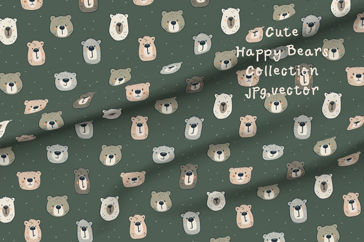 Cute Bears Kid’s Collection, a Pattern Graphic by Naty Art (Photo 1 of 12)