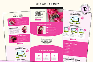 Pink Sales Page Showit Template