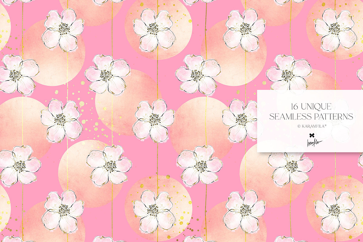 Cherry Blossoms Japanese Patterns, a Pattern Graphic by KaramfilaS (Photo 14 of 23)