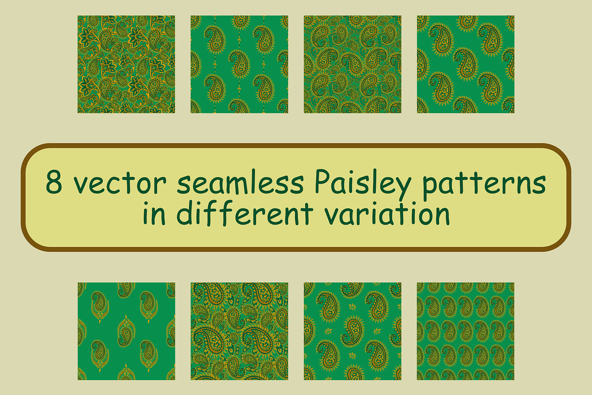 Green Paisley Pattern, a Pattern Graphic by ThaiByGaew (Photo 2 of 3)