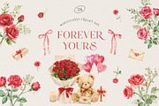 Watercolor Valentine's Day Clipart, a Decorative Illustration by Primrose Blume (Thumbnail 1 of 7)