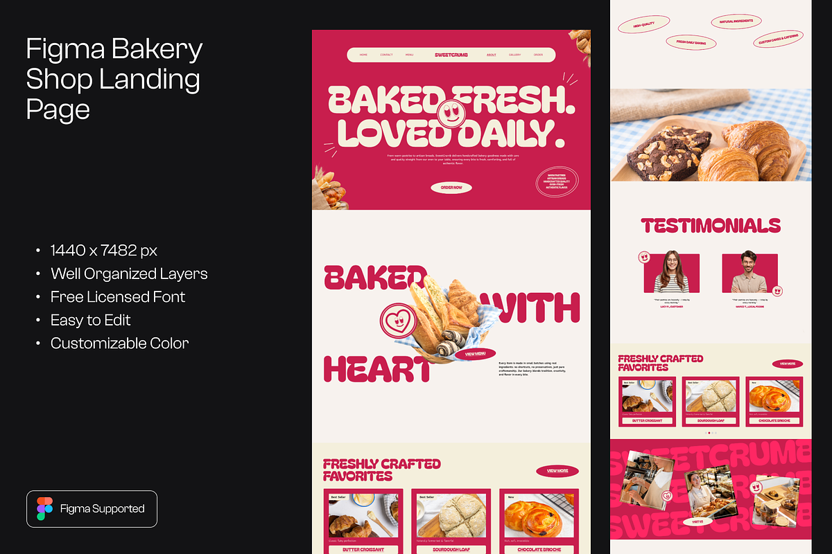 Figma Bakery Shop Landing Page, a Landing Page Template by Musara (Photo 1 of 6)
