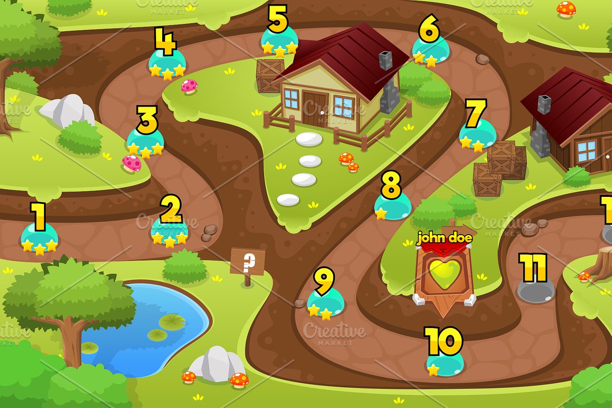 Game Level Map Pack - Horizontal Mod, an Illustration by pzUH (Photo 2 of 8)