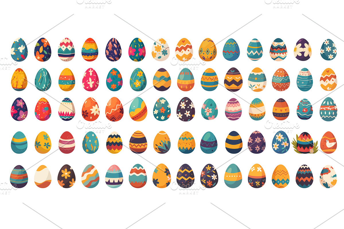 Cartoon easter eggs set. Spring, an Object Illustration by Stock-Smart-Start