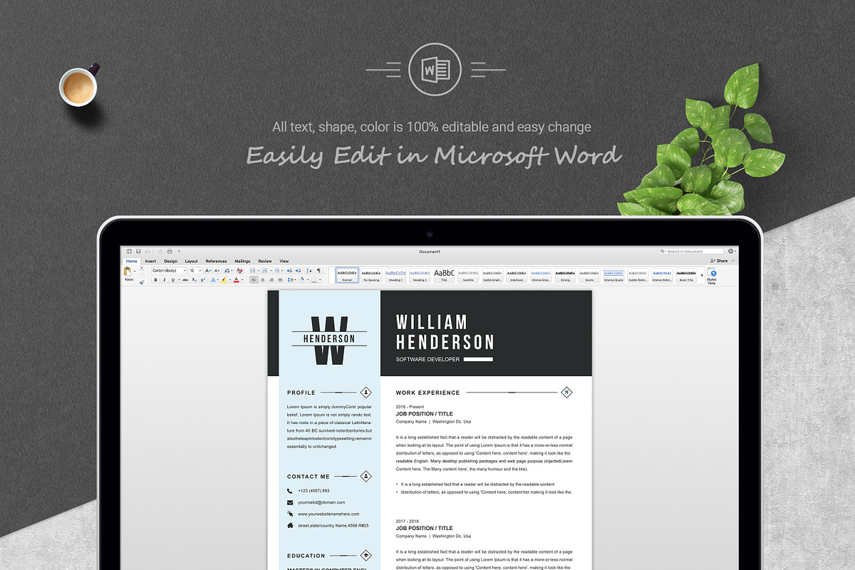 Professional Resume Template, a Resume Template by ResumeInventor (Photo 5 of 6)