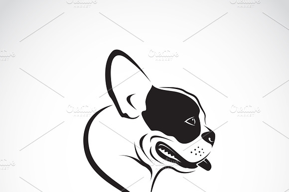 Vector Of A Dog Head. (Bulldog). Pet
