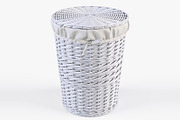 Wicker Laundry Basket 03 White, an Object 3D Model by Markelos (Thumbnail 1 of 12)