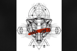 Sacred geometric indian pattern bear
