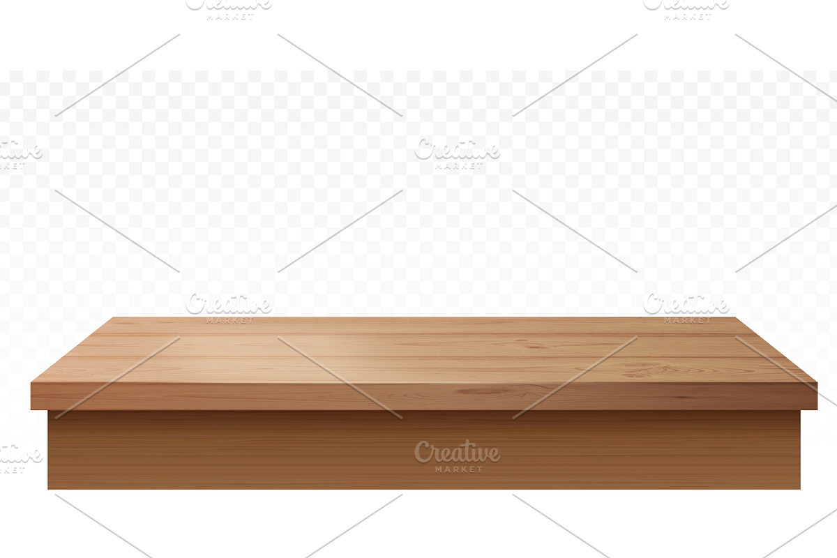 Realistic wooden table. Wood base, an Object Illustration by Stock-Smart-Start