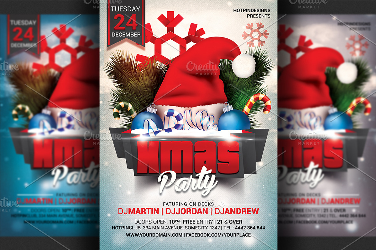 Christmas Party Flyer Template, a Flyer Template by Hotpin (Photo 1 of 2)