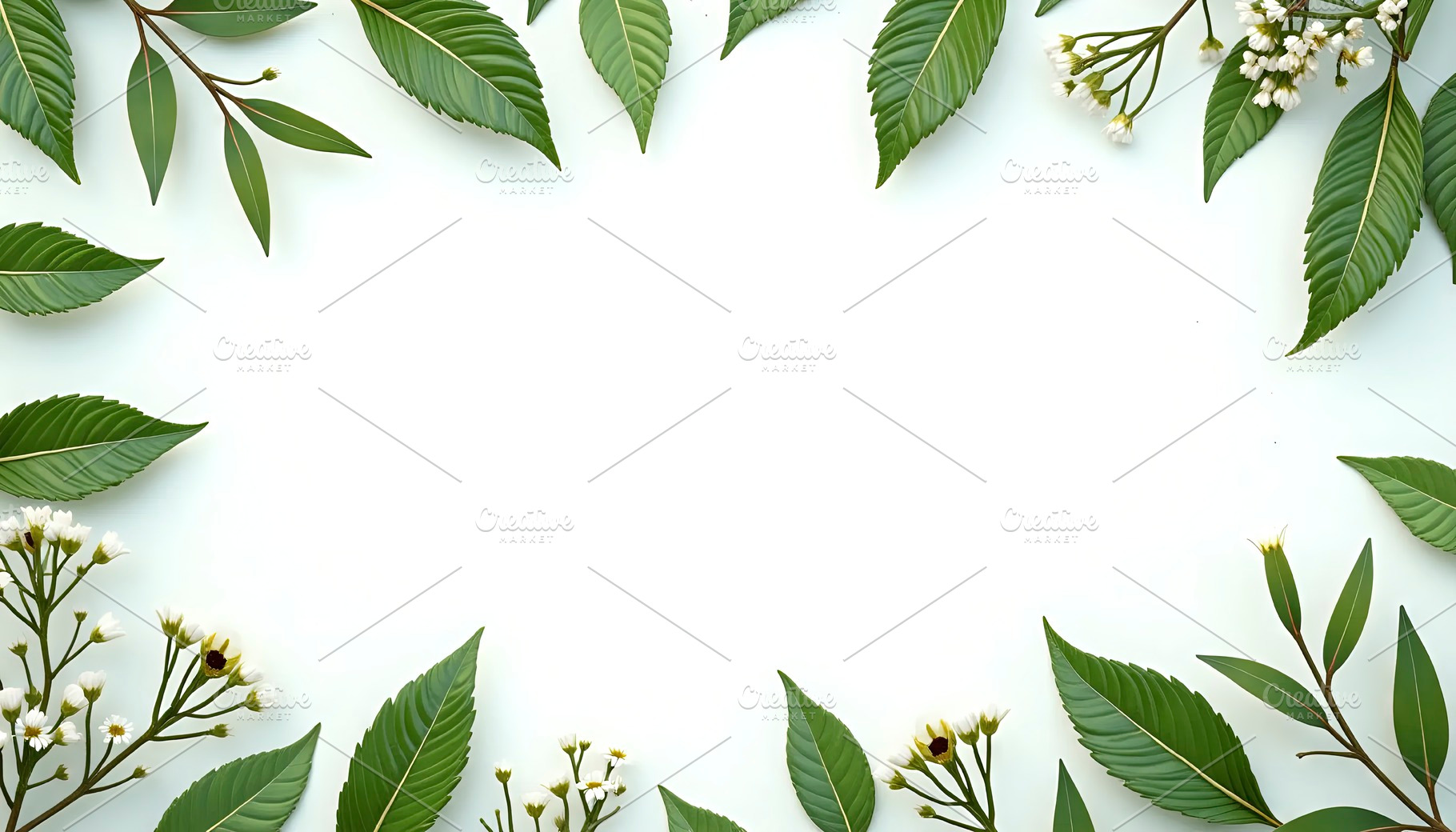 Light Green Botanical Frame For Text, a Photo by LOGOCREATIVE