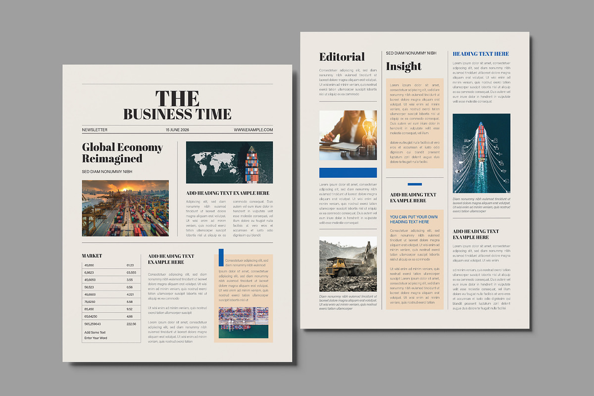 Corporate Business Newsletter Layout