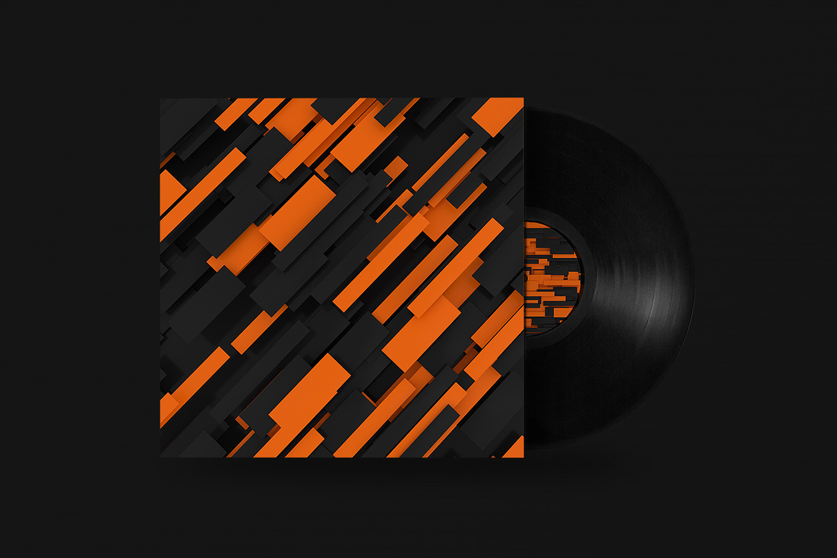 3D Geometric-Orange And Black, a Background Graphic by BIBIART (Photo 4 of 10)