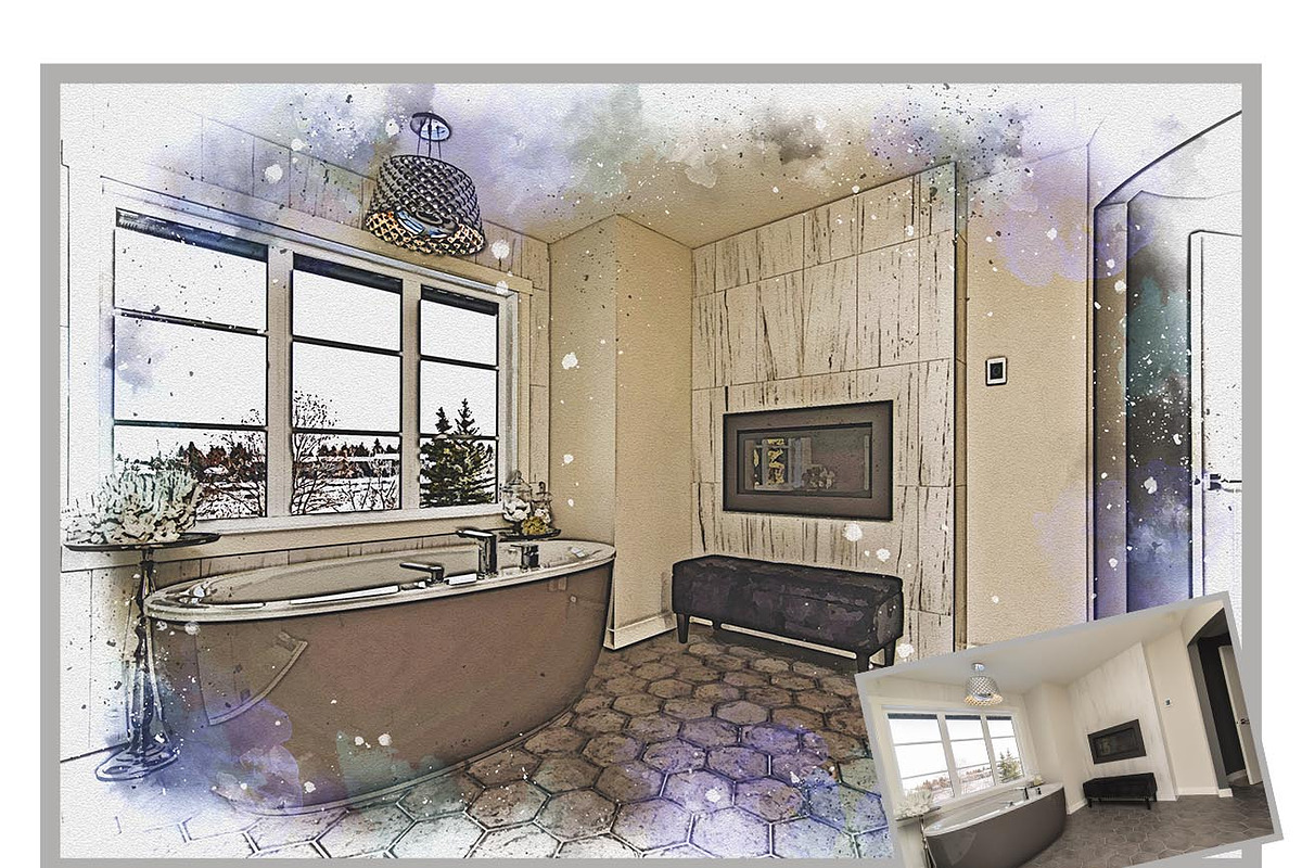 Architecture Drawing Art Ps Action, a Brushes & More by Studio Retouch (Photo 10 of 11)