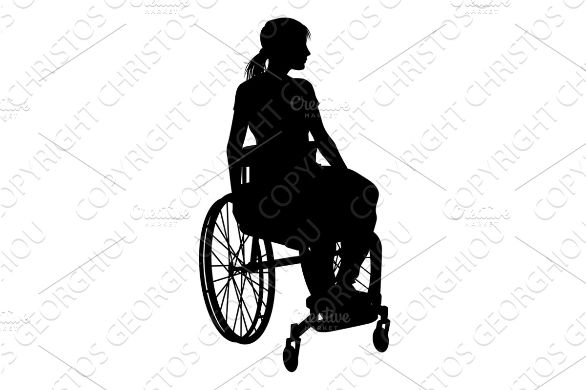 Silhouette Woman in Wheelchair, a Person Illustration by Christos Georghiou