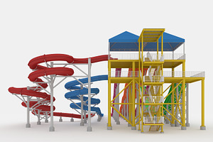 3D Model Waterpark Slide 12