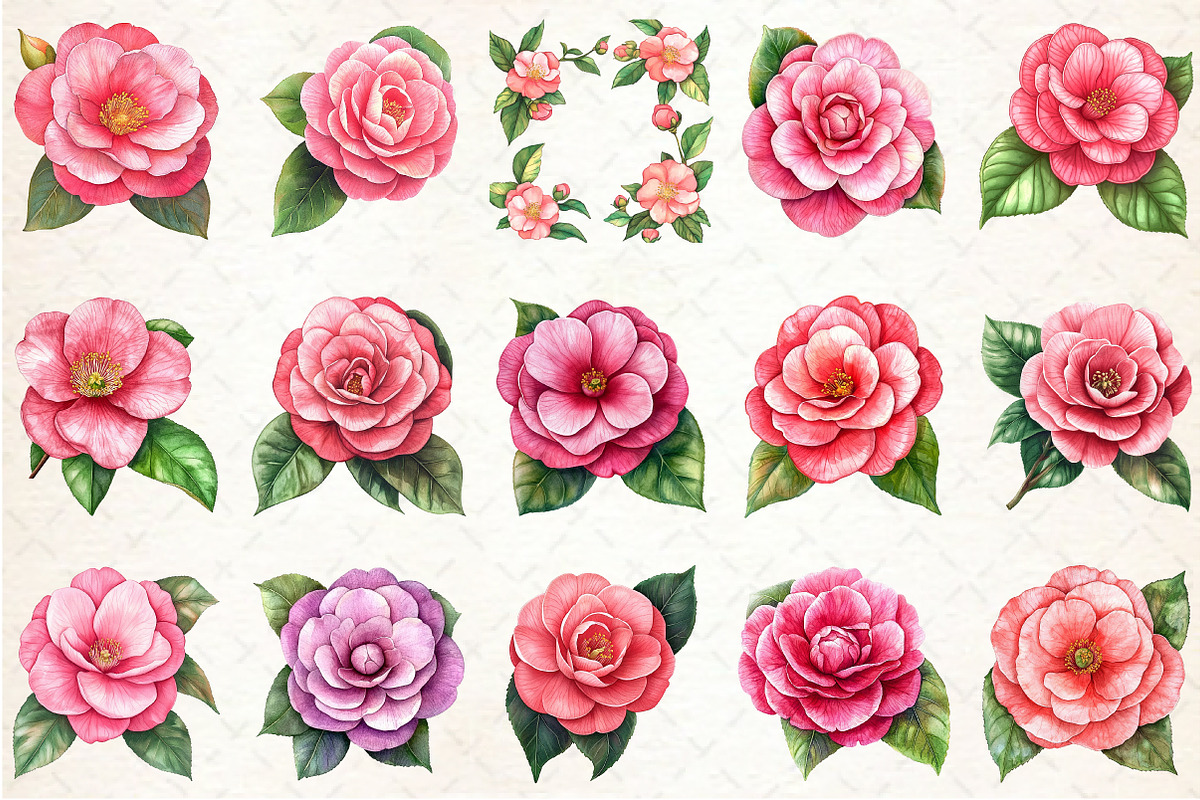 Camellia Flower Bloom Clipart, an Illustration by Rose Art (Photo 2 of 6)