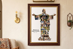 Jesus Shape Photo Collage Template, a Poster Template by AIW SOLUTIONS