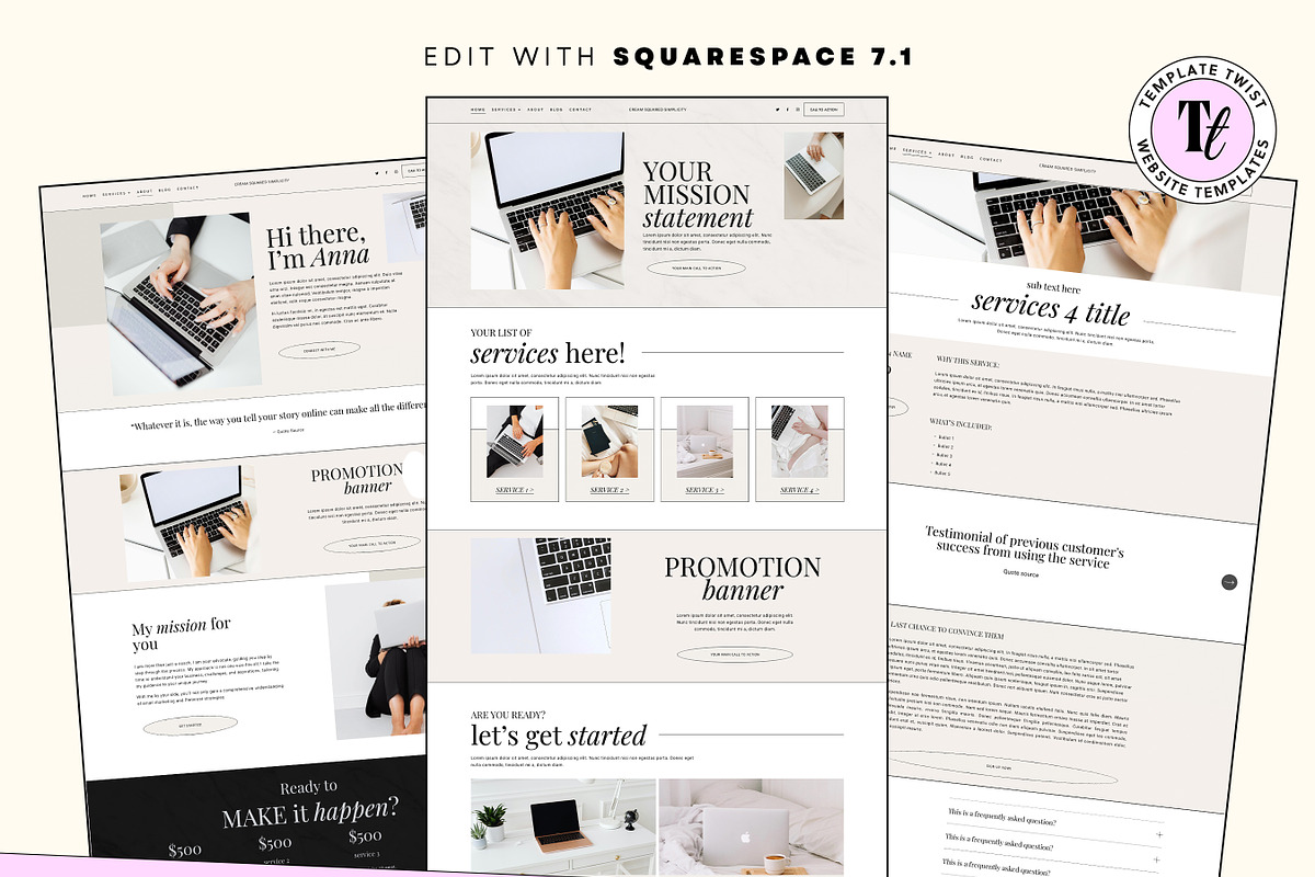 Neutral Squarespace Service Template, a Squarespace Template by Template Twist Shop (Photo 3 of 10)