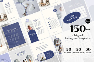 Blue Instagram Post & Story Template