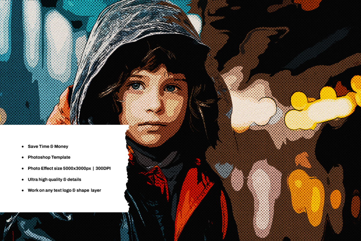 Comic Style Photo Effect, a Layer Style Add-On by dokudokunomi
